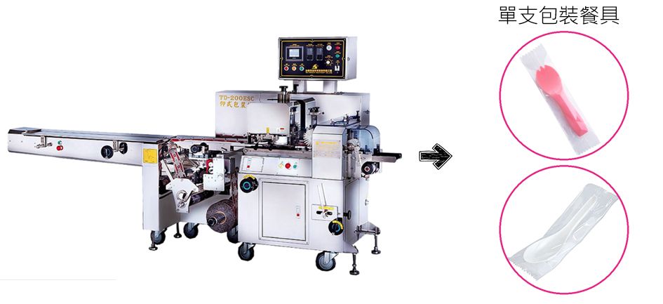 태룡 컴퓨터 서보 역식 자동 포장, 주로 단일 포장 식기류 포장