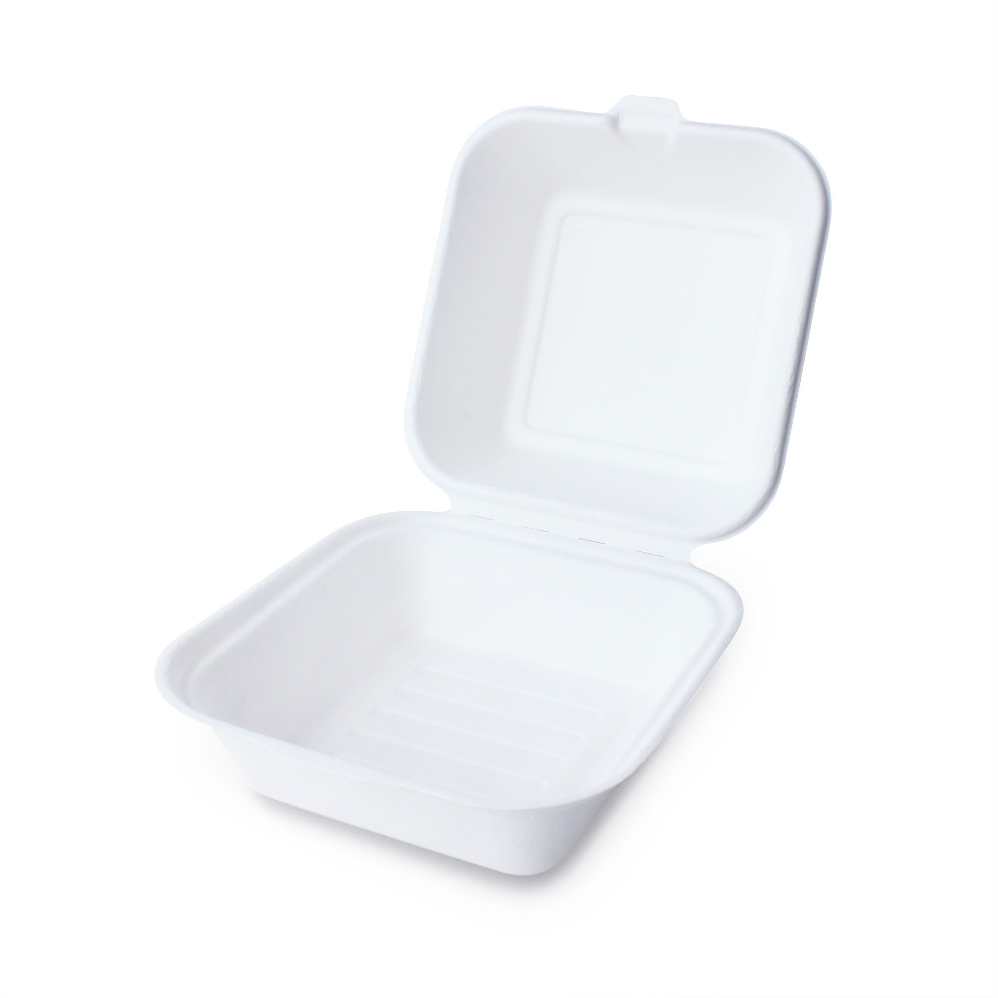 白い蓋付き甘蔗のハンバーガーボックス/ケーキボックス